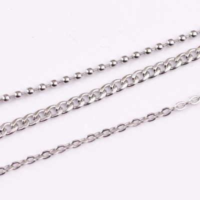 small wholesale raw color cuban link chain stainless steel ball chains