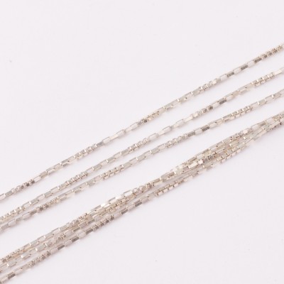 Full Roll Flat 925 sterling silver Cable Chain parts chain Without Connectors Fashion Jewelry Cable Chain