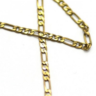 brass figaro chain 3:1 double link chain