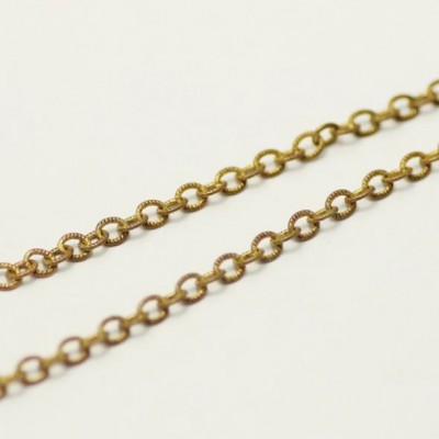 4.5mm empaistic carved metal brass cable drag chain silk chain cable chain