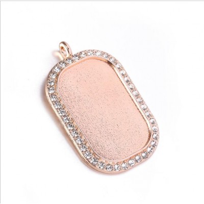 Diy 38*24mm rectangle crystal alloy Jewel Time Deluxe charms pendants