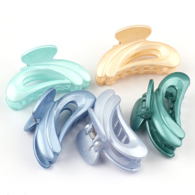 plastic green blue 5cm hair clips for women