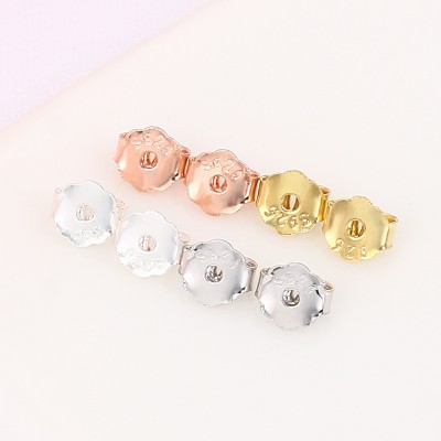 4colors 925 sterling silver earring accessories gold silver clip on earring backs