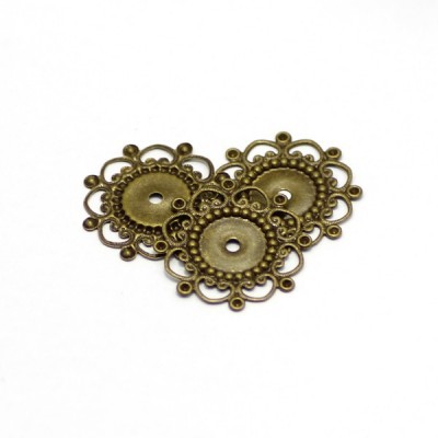 26mm antique bronze filigree lockets decorative metal filigree pendant