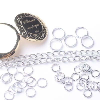 hand made chains lockets silver aluminum jump rings blank