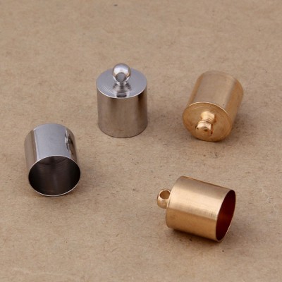 KC gold silver 9mm DIA brass metal button caps stingray leather cord